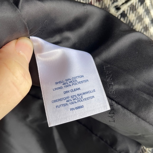 LAND’S END Women's Houndstooth Double-Breasted Wool Blend Coat - Picture 8 of 10